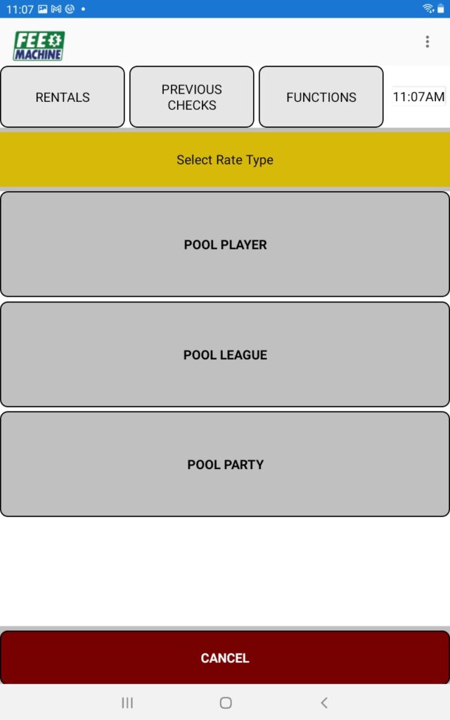 Select Rental Rate Type